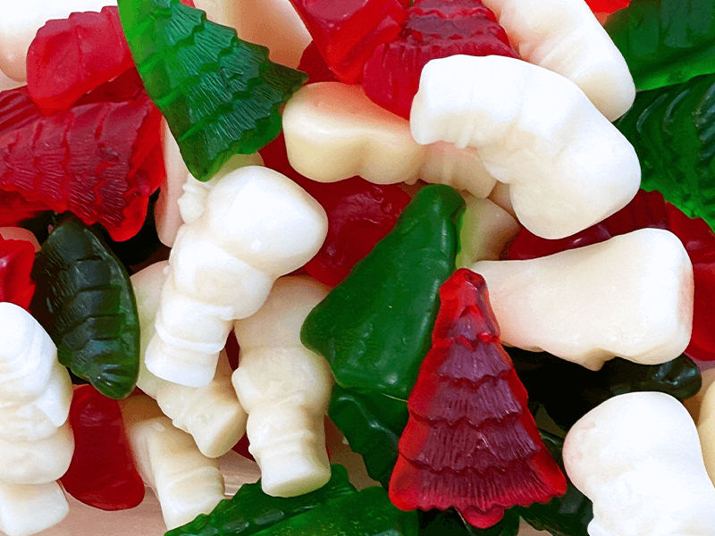 Gummi Christmas Tree and Snowmen