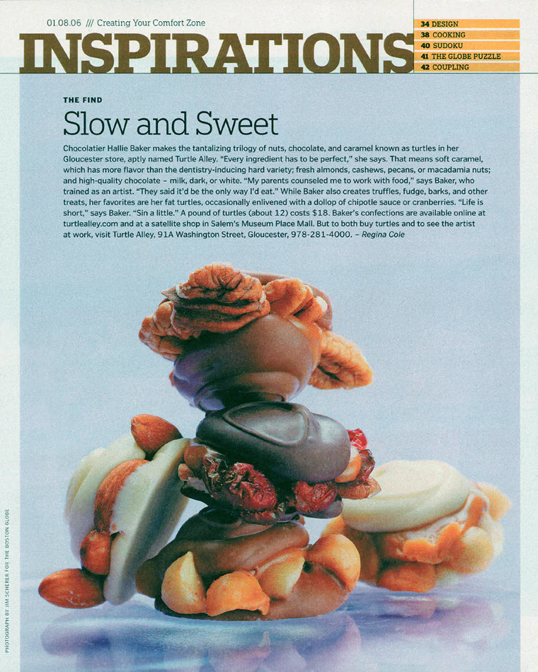 Inspirations Magazine Article Cover about Turtle Alley Chocolates in Gloucester, MA